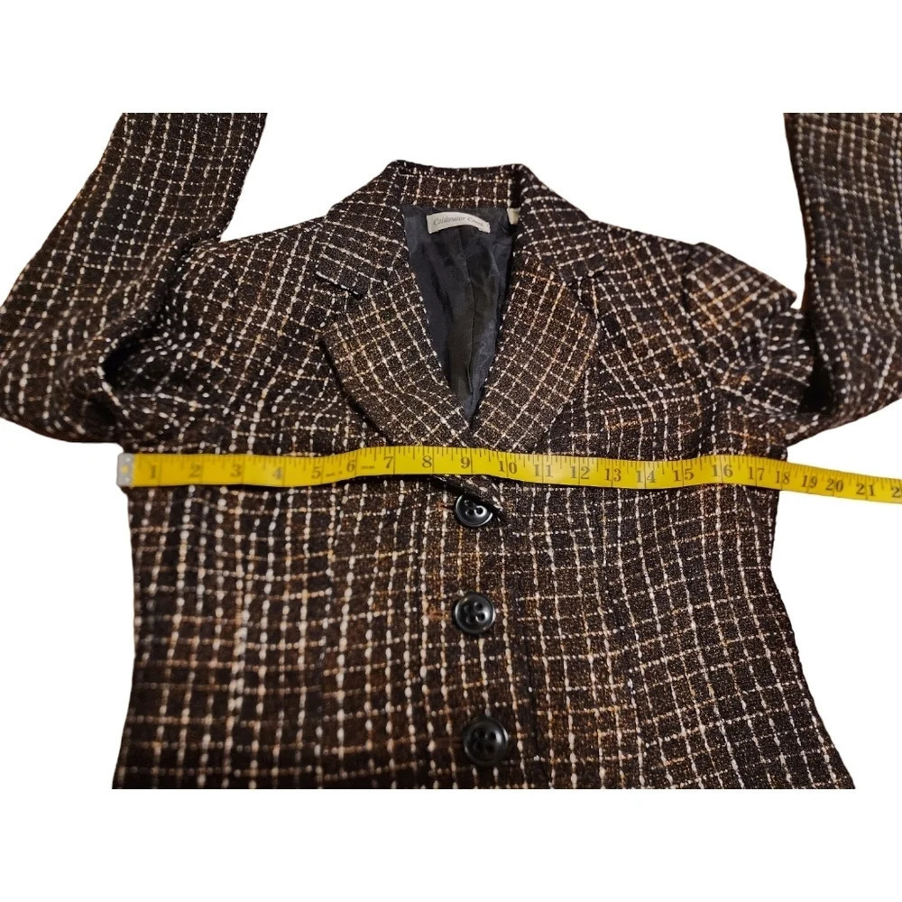 Coldwater Creek Women's Blazer Black with Gold Shimmer and White Size 4 - Picture 11 of 15